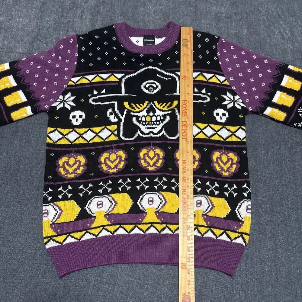 Voodoo Ranger Sweater Mens XL Purple Black Skull Beer Christmas Holiday Ugly